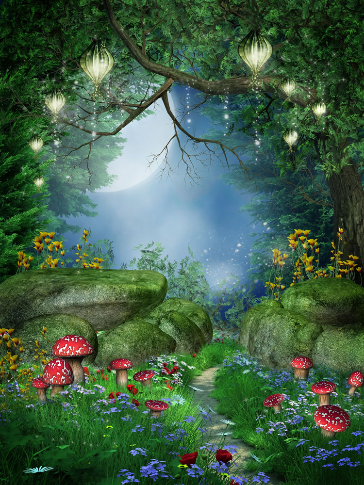 美丽树林蘑菇风景模板下载,树林风景,森林风景,蘑菇,梦幻森林景色